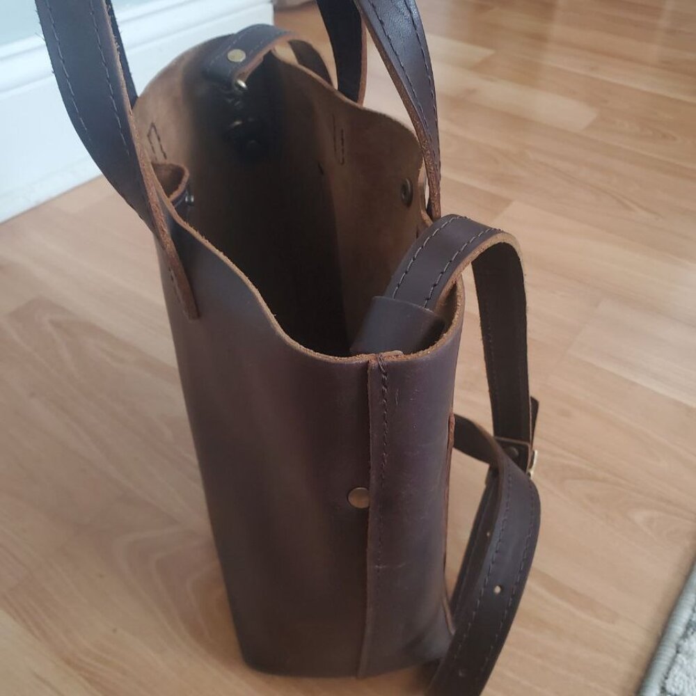 Portland Leather Mini Crossbody Tote - Picture 6 of 9